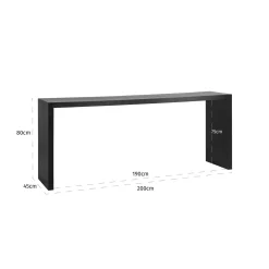 Sidetable Oakura 200 cm - Zwart - Loft24.nl