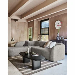 Sloping hoekbank links grijs melange - Loft24.nl