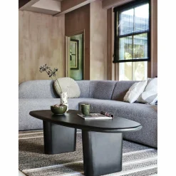 Sloping hoekbank links lichtbruin melange - Loft24.nl