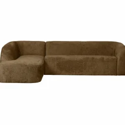 Sloping hoekbank links structure velvet brass - Loft24.nl