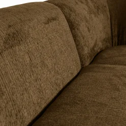 Sloping hoekbank rechts structure velvet brass - Loft24.nl