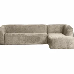 Sloping hoekbank rechts structure velvet wheatfield - Loft24.nl