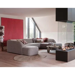 Sloping u-vorm bank grijs melange - Loft24.nl