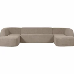 Sloping u-vorm bank naturel melange - Loft24.nl