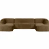 Sloping u-vorm bank structure velvet brass - Loft24.nl