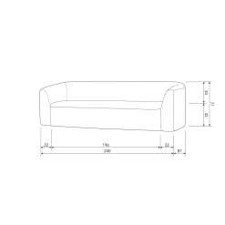 Sloping 3-zits bank pearl melange - Loft24.nl