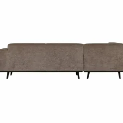 Statement hoekbank links platte brede rib taupe - Loft24.nl