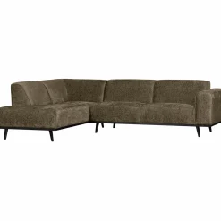 Statement hoekbank links structure velvet bonsai - Loft24.nl