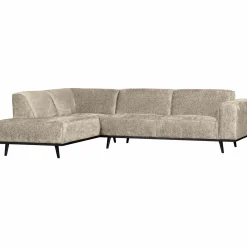 Statement hoekbank links structure velvet wheatfield - Loft24.nl