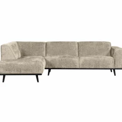 Statement hoekbank links structure velvet wheatfield - Loft24.nl