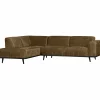 Statement hoekbank links structure velvet brass - Loft24.nl