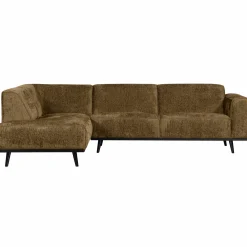 Statement hoekbank links structure velvet brass - Loft24.nl