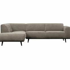 Statement hoekbank links platte brede rib clay - Loft24.nl