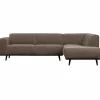 Statement hoekbank rechts platte brede rib taupe - Loft24.nl