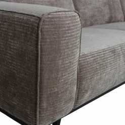 Statement hoekbank rechts platte brede rib taupe - Loft24.nl