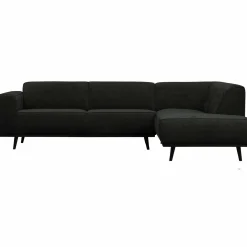 Statement hoekbank rechts platte brede rib graphite - Loft24.nl
