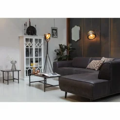 Statement hoekbank rechts suedine zwart - Loft24.nl