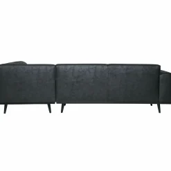 Statement hoekbank rechts suedine zwart - Loft24.nl