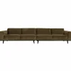 Statement xl 4-zits bank 372 cm platte brede rib rock - Loft24.nl