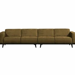 Statement xl 4-zits bank 372 cm structure velvet brass - Loft24.nl