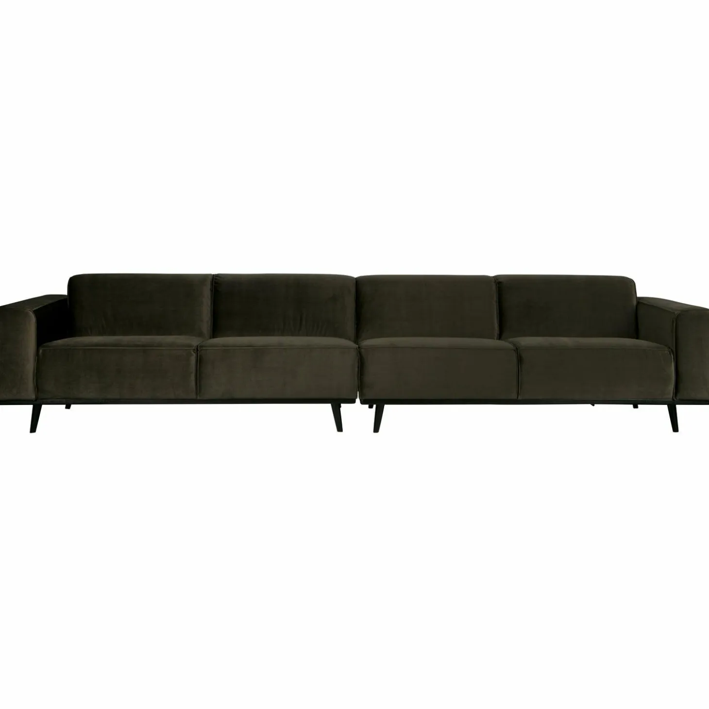 Statement xl 4-zits bank 372 cm fluweel warm groen - Loft24.nl