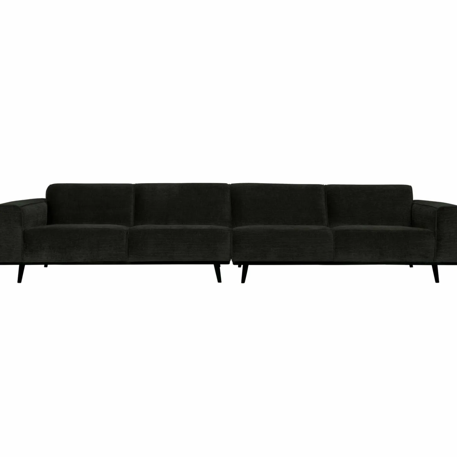 Statement xl 4-zits bank 372 cm platte brede rib graphite - Loft24.nl