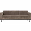 Statement 3-zits bank 230 cm brede platte rib taupe - Loft24.nl