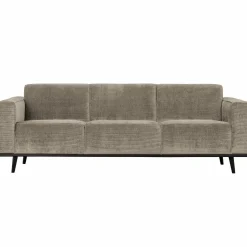 Statement 3-zits bank 230 cm brede platte rib clay - Loft24.nl