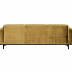 Statement 3-zits bank 230 cm fluweel honinggeel - Loft24.nl