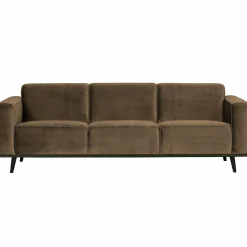 Statement 3-zits bank 230 cm fluweel taupe - Loft24.nl
