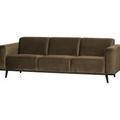 Statement 3-zits bank 230 cm fluweel taupe - Loft24.nl
