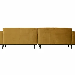 Statement 4-zits bank 280 cm fluweel honinggeel - Loft24.nl