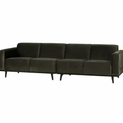 Statement 4-zits bank 280 cm fluweel warm groen - Loft24.nl