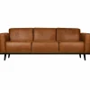 Statement 3-zits bank 230 cm lederlook cognac - Loft24.nl