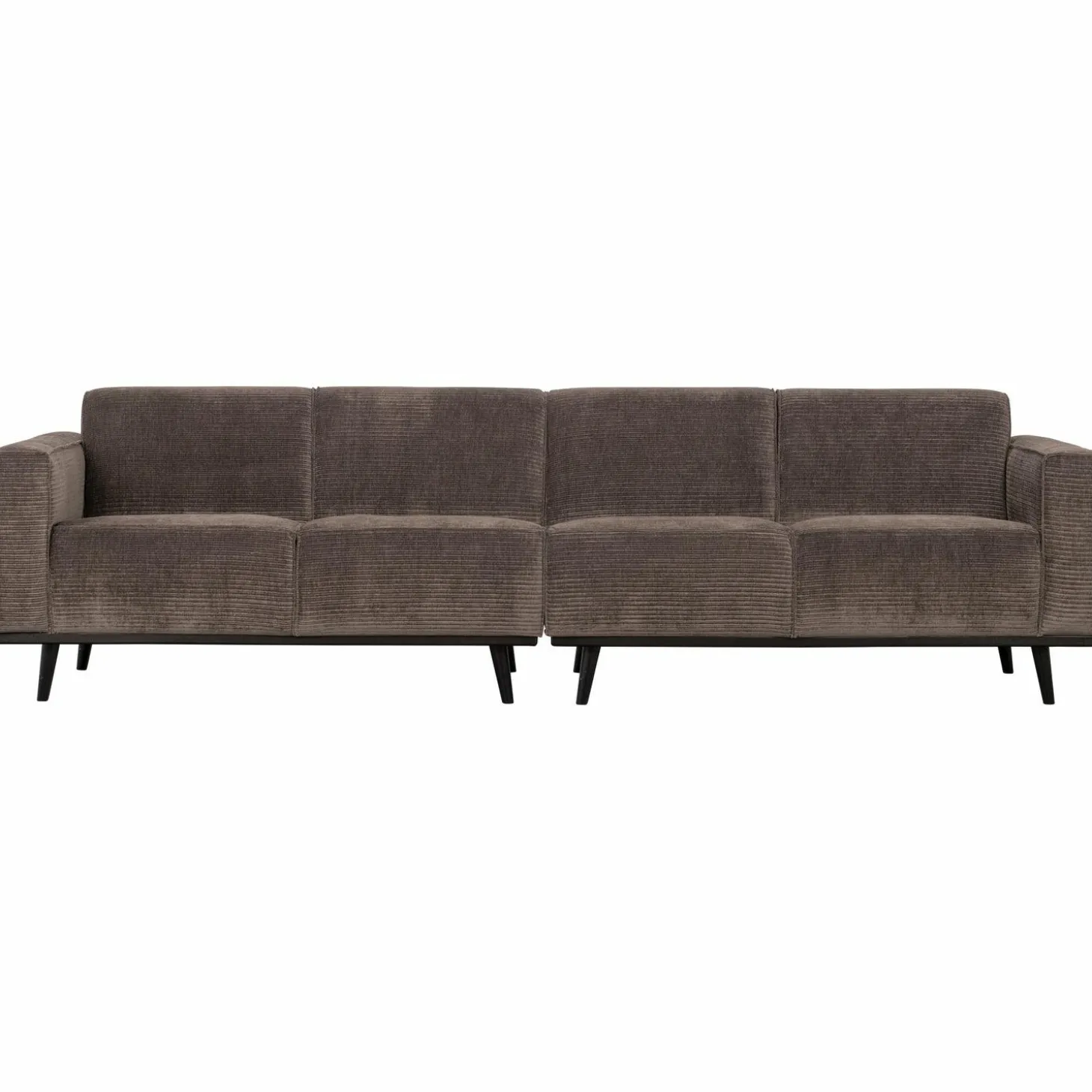 Statement 4-zits bank 280 cm platte brede rib taupe - Loft24.nl