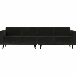 Statement 4-zits bank 280 cm platte brede rib graphite - Loft24.nl
