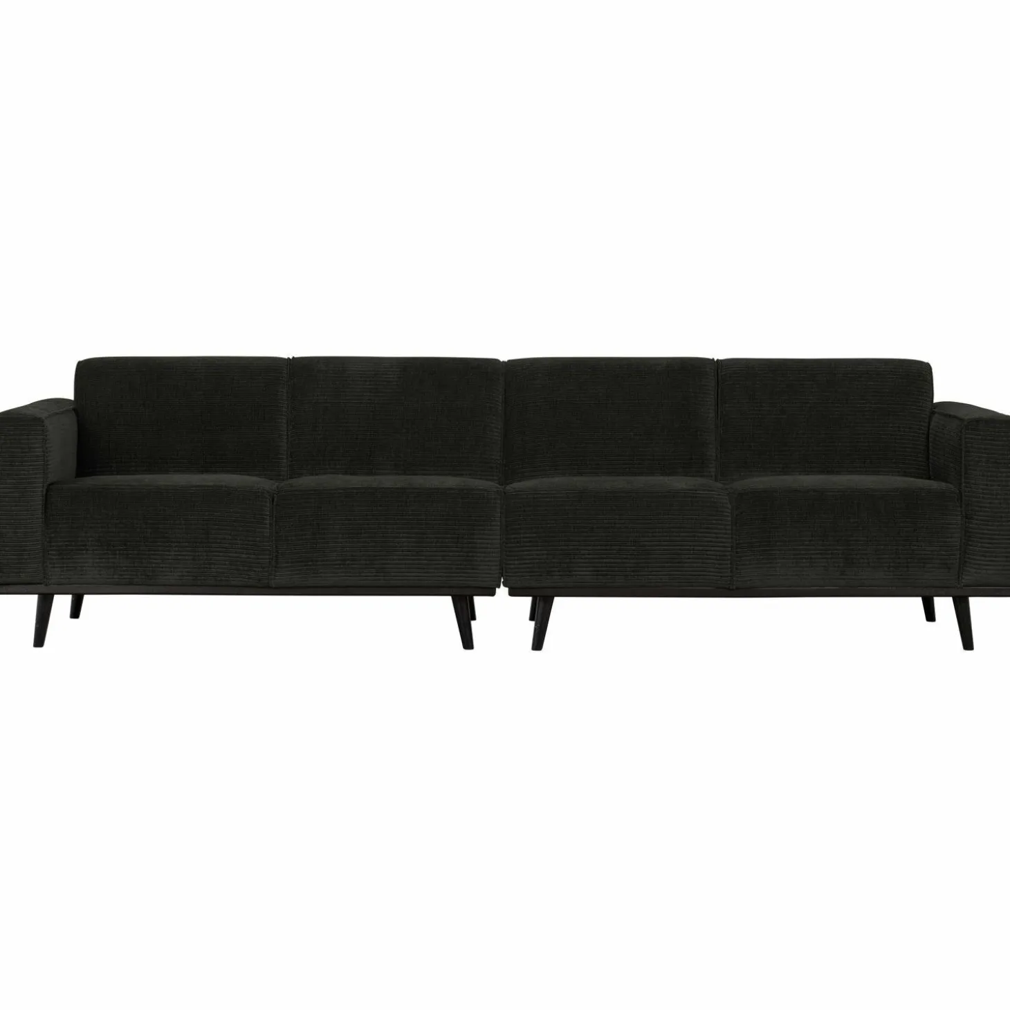 Statement 4-zits bank 280 cm platte brede rib graphite - Loft24.nl
