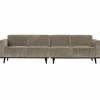 Statement 4-zits bank 280 cm platte brede rib clay - Loft24.nl