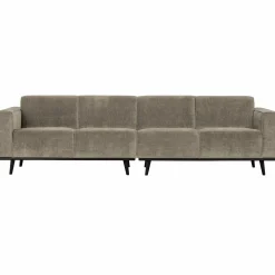 Statement 4-zits bank 280 cm platte brede rib clay - Loft24.nl