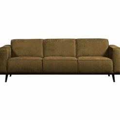 Statement 3-zits bank 230 cm structure velvet brass - Loft24.nl