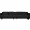 Statement 4-zits bank 280 cm suedine zwart - Loft24.nl