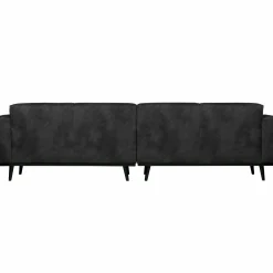 Statement 4-zits bank 280 cm suedine zwart - Loft24.nl