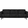 Statement 3-zits bank 230 cm suedine zwart - Loft24.nl