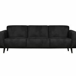 Statement 3-zits bank 230 cm suedine zwart - Loft24.nl