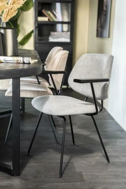 Stoel Lynn met armleuning - Grijs - Loft24.nl