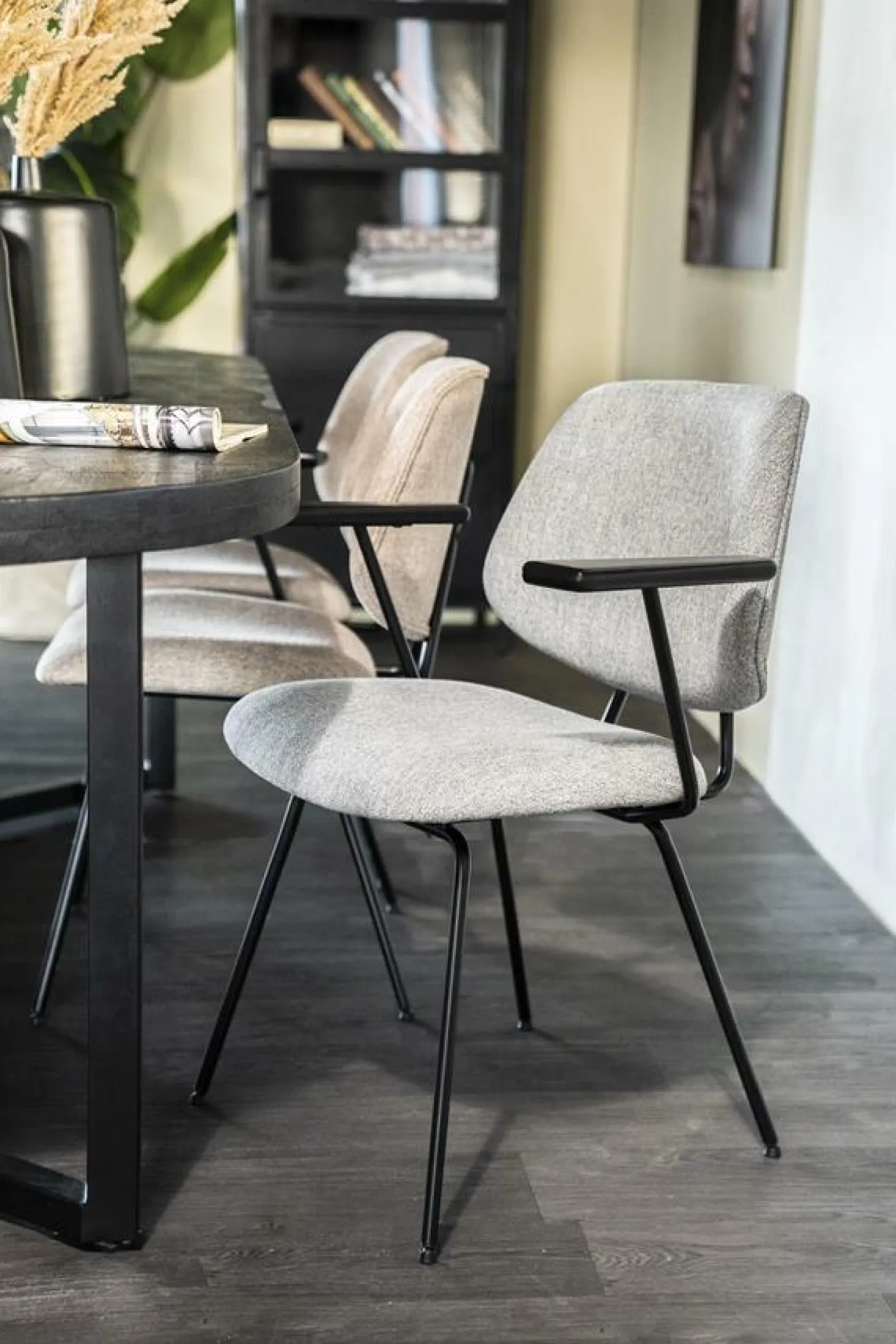 Stoel Lynn met armleuning - Grijs - Loft24.nl