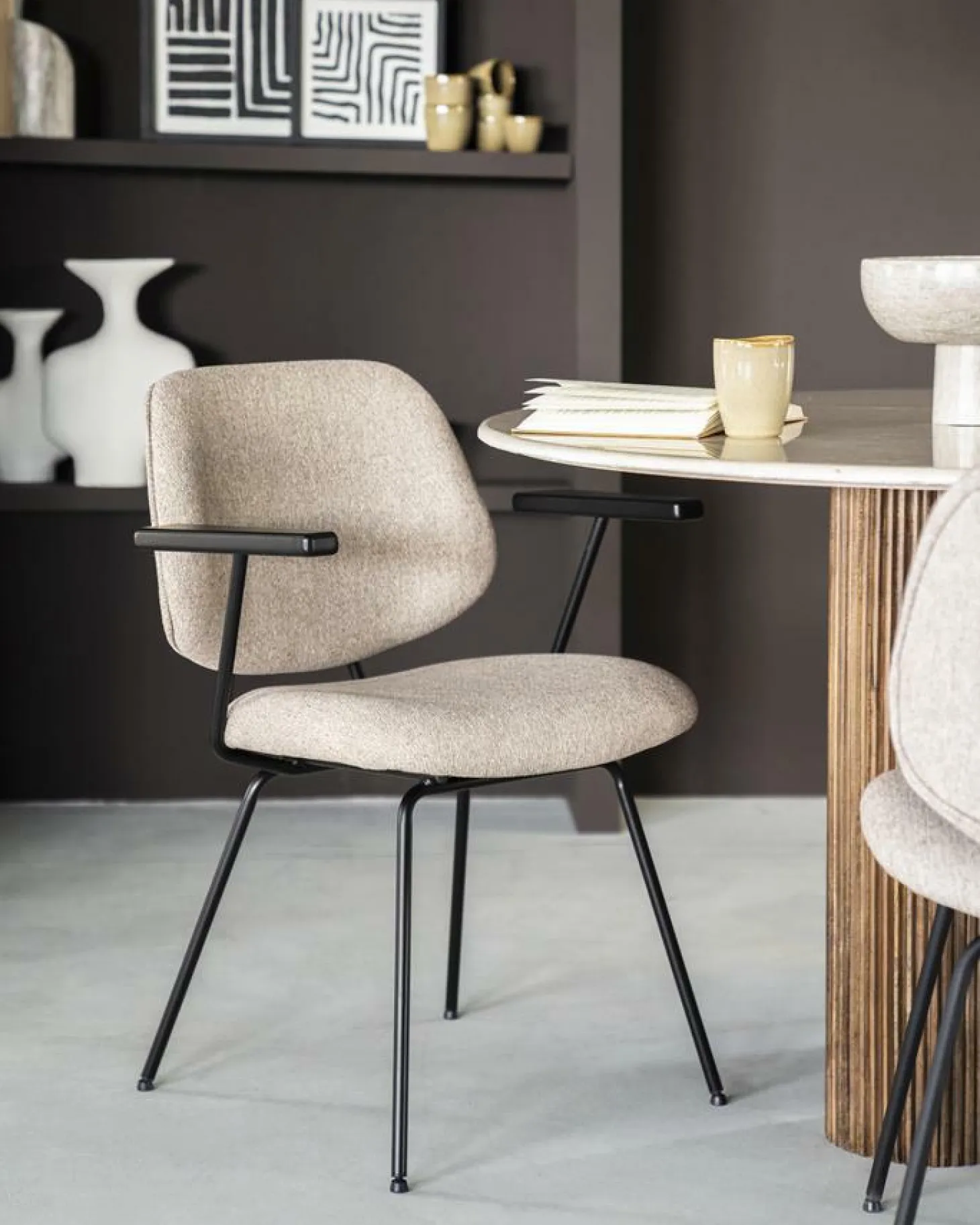 Stoel Lynn met armleuning - Grijs - Loft24.nl