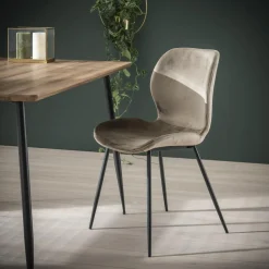 Stoel Shell Velvet ronde buis - Champagne - Loft24.nl