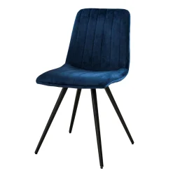 Stoel Straight Stitch Velvet - Blauw (aanbieding) - Loft24.nl