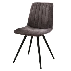 Stoel Straight Stitch Velvet - Grijs - Loft24.nl